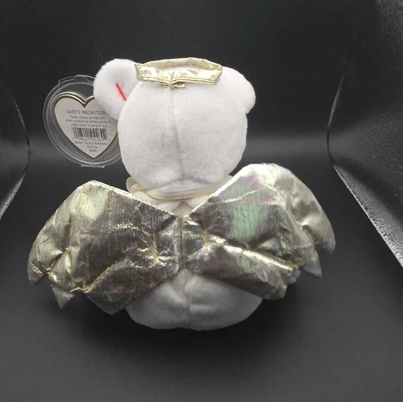 Ty Beanie Baby Angel Bear with Silver Wings - Picture 3 of 4